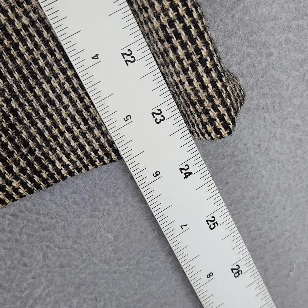 VINTAGE EVAN-PICONE Blazer Mens 41 Brown Houndstooth Wool Elbow Patch Jacket USA